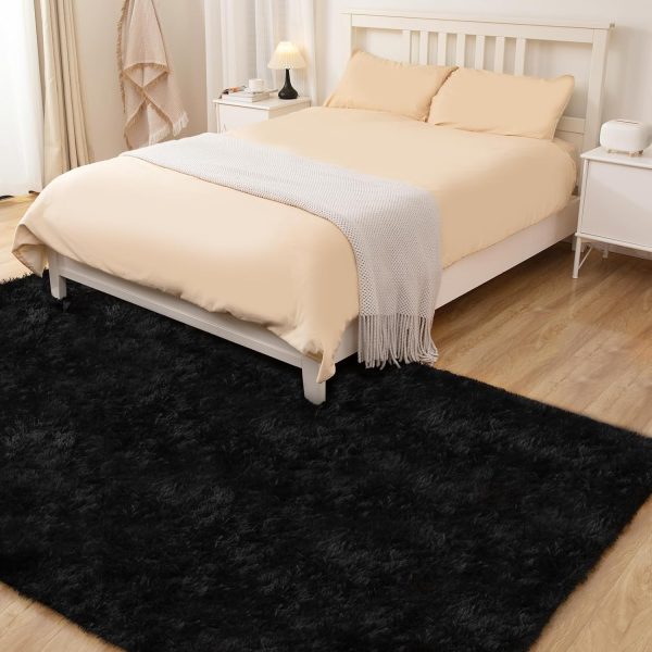 Black Rug, 8x10 Area Rugs for Living Room, Soft Plush Area Rugs for Bedroom, Non-Slip Indoor Carpet for Nursery, Study Room, Kids Room, Room Decor - Image 8