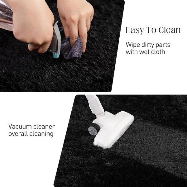 Black Rug, 8x10 Area Rugs for Living Room, Soft Plush Area Rugs for Bedroom, Non-Slip Indoor Carpet for Nursery, Study Room, Kids Room, Room Decor - Image 9