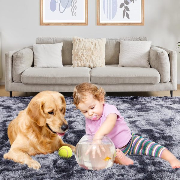 Black Rug, 8x10 Area Rugs for Living Room, Soft Plush Area Rugs for Bedroom, Non-Slip Indoor Carpet for Nursery, Study Room, Kids Room, Room Decor - Image 94
