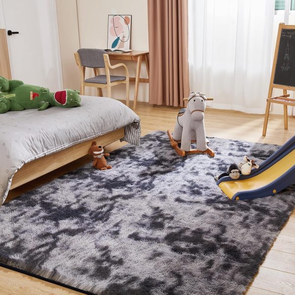 Black Rug, 8x10 Area Rugs for Living Room, Soft Plush Area Rugs for Bedroom, Non-Slip Indoor Carpet for Nursery, Study Room, Kids Room, Room Decor - Image 96
