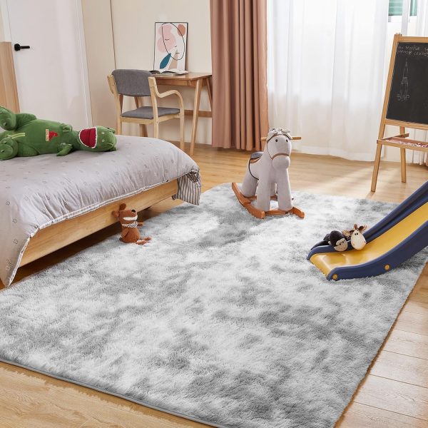 Black Rug, 8x10 Area Rugs for Living Room, Soft Plush Area Rugs for Bedroom, Non-Slip Indoor Carpet for Nursery, Study Room, Kids Room, Room Decor - Image 131