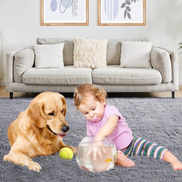 Ultra Soft Area Rugs for Living Room, 5x7 Tie-Dyed Light Grey Fluffy Plush Rugs for Bedroom, Non-Slip Floor Carpet for Nursery, Bedside, Playroom, Corridor, Indoor Decor - Image 40