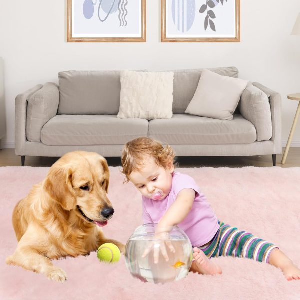 Ultra Soft Area Rugs for Living Room, 5x7 Tie-Dyed Light Grey Fluffy Plush Rugs for Bedroom, Non-Slip Floor Carpet for Nursery, Bedside, Playroom, Corridor, Indoor Decor - Image 52