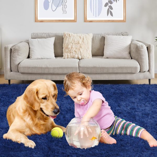 Ultra Soft Area Rugs for Living Room, 5x7 Tie-Dyed Light Grey Fluffy Plush Rugs for Bedroom, Non-Slip Floor Carpet for Nursery, Bedside, Playroom, Corridor, Indoor Decor - Image 68