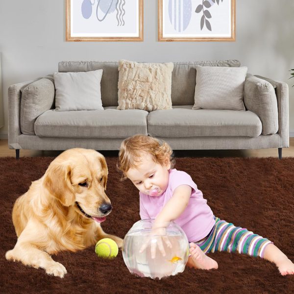 Ultra Soft Area Rugs for Living Room, 5x7 Tie-Dyed Light Grey Fluffy Plush Rugs for Bedroom, Non-Slip Floor Carpet for Nursery, Bedside, Playroom, Corridor, Indoor Decor - Image 77