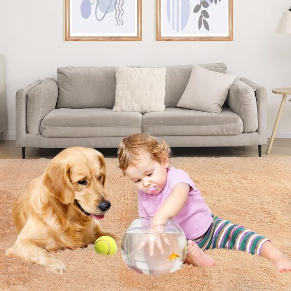 Ultra Soft Area Rugs for Living Room, 5x7 Tie-Dyed Light Grey Fluffy Plush Rugs for Bedroom, Non-Slip Floor Carpet for Nursery, Bedside, Playroom, Corridor, Indoor Decor - Image 95