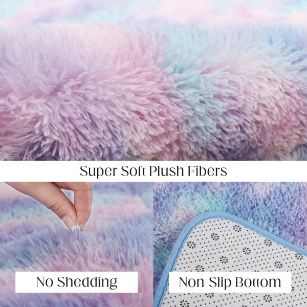 Ultra Soft Area Rugs for Living Room, 5x7 Tie-Dyed Light Grey Fluffy Plush Rugs for Bedroom, Non-Slip Floor Carpet for Nursery, Bedside, Playroom, Corridor, Indoor Decor - Image 121