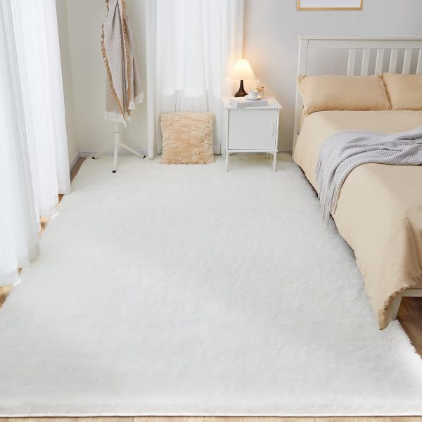 Fluffy Shag Area Rug, 4x6 Grey Rugs for Bedroom, Soft Plush Area Rugs for Living Room, Non-Slip Indoor Carpet for Nursery, Study Room, Dressing Room, Home Decor - Image 19