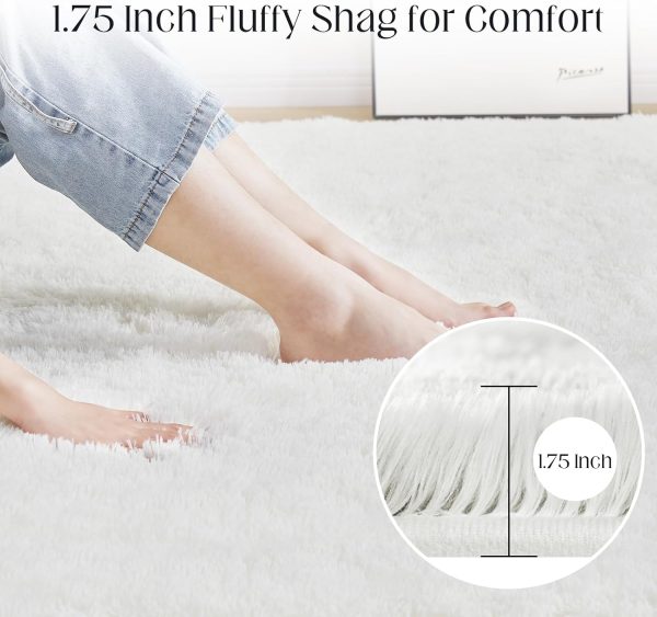 Fluffy Shag Area Rug, 4x6 Grey Rugs for Bedroom, Soft Plush Area Rugs for Living Room, Non-Slip Indoor Carpet for Nursery, Study Room, Dressing Room, Home Decor - Image 21