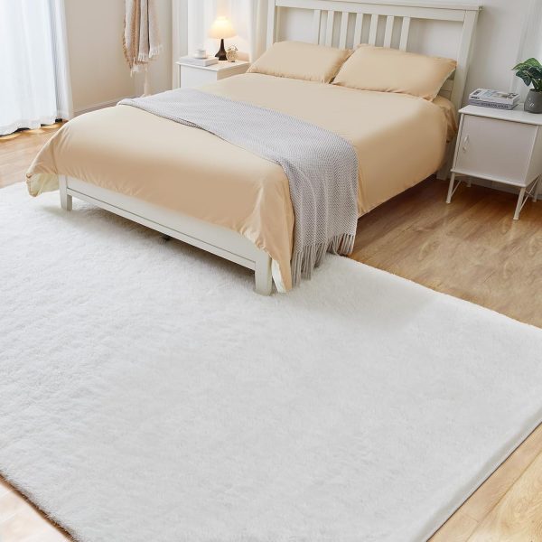 Fluffy Shag Area Rug, 4x6 Grey Rugs for Bedroom, Soft Plush Area Rugs for Living Room, Non-Slip Indoor Carpet for Nursery, Study Room, Dressing Room, Home Decor - Image 23