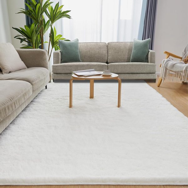Fluffy Shag Area Rug, 4x6 Grey Rugs for Bedroom, Soft Plush Area Rugs for Living Room, Non-Slip Indoor Carpet for Nursery, Study Room, Dressing Room, Home Decor - Image 26