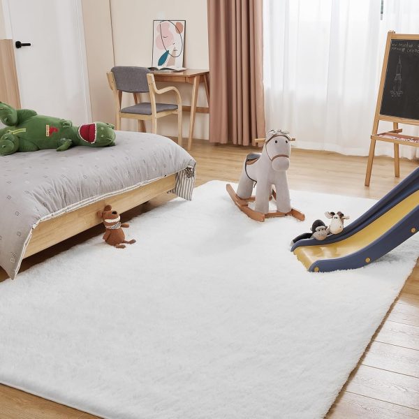 Fluffy Shag Area Rug, 4x6 Grey Rugs for Bedroom, Soft Plush Area Rugs for Living Room, Non-Slip Indoor Carpet for Nursery, Study Room, Dressing Room, Home Decor - Image 27