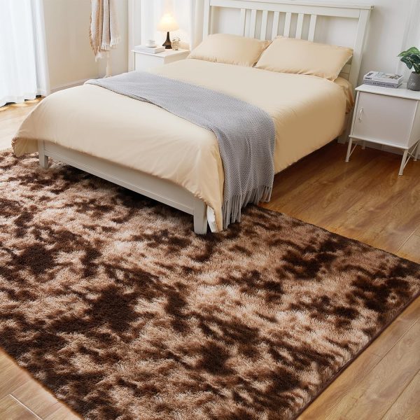 Fluffy Shag Area Rug, 4x6 Grey Rugs for Bedroom, Soft Plush Area Rugs for Living Room, Non-Slip Indoor Carpet for Nursery, Study Room, Dressing Room, Home Decor - Image 49