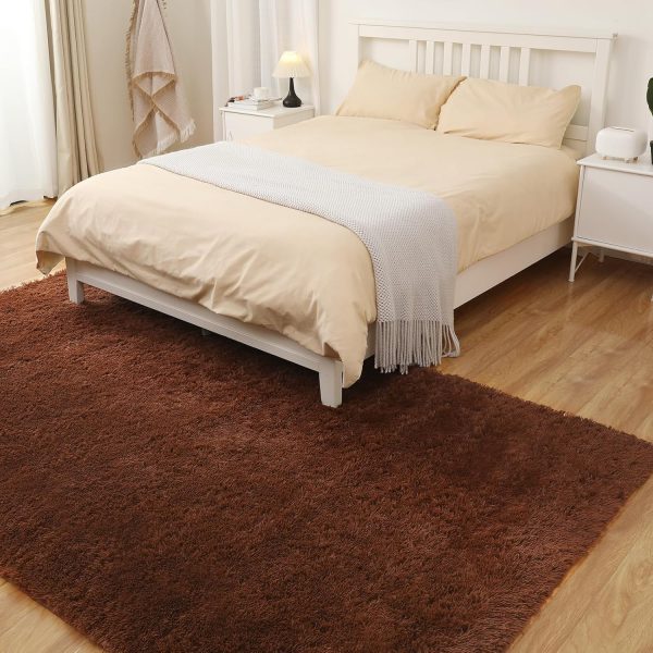 Fluffy Shag Area Rug, 4x6 Grey Rugs for Bedroom, Soft Plush Area Rugs for Living Room, Non-Slip Indoor Carpet for Nursery, Study Room, Dressing Room, Home Decor - Image 67