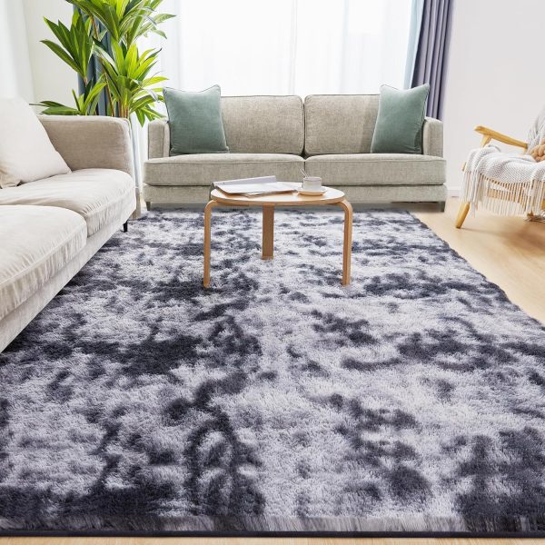 Fluffy Shag Area Rug, 4x6 Grey Rugs for Bedroom, Soft Plush Area Rugs for Living Room, Non-Slip Indoor Carpet for Nursery, Study Room, Dressing Room, Home Decor - Image 97
