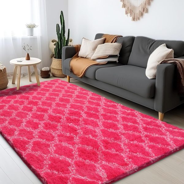 Plush Area Rug 4x6 Feet High Pile Rugs for Living Room, Ultra Soft Indoor Carpet for Bedroom, Kids Room, Playroom, Home Decor, Geometric, Light Grey/White - Image 19