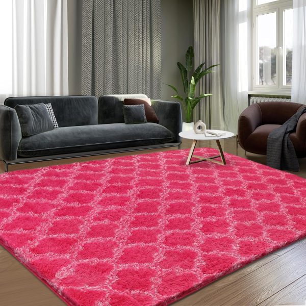 Plush Area Rug 4x6 Feet High Pile Rugs for Living Room, Ultra Soft Indoor Carpet for Bedroom, Kids Room, Playroom, Home Decor, Geometric, Light Grey/White - Image 21