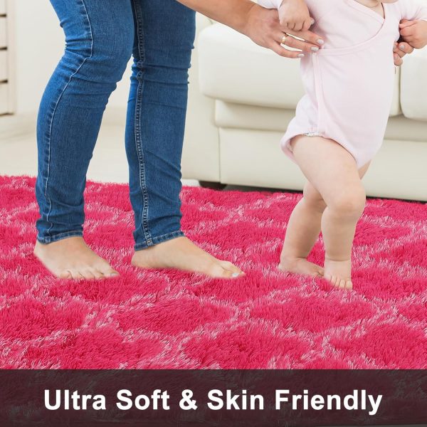 Plush Area Rug 4x6 Feet High Pile Rugs for Living Room, Ultra Soft Indoor Carpet for Bedroom, Kids Room, Playroom, Home Decor, Geometric, Light Grey/White - Image 22