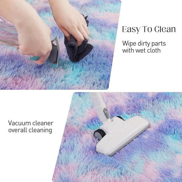 Fluffy Shag Area Rug, 4x6 Grey Rugs for Bedroom, Soft Plush Area Rugs for Living Room, Non-Slip Indoor Carpet for Nursery, Study Room, Dressing Room, Home Decor - Image 116