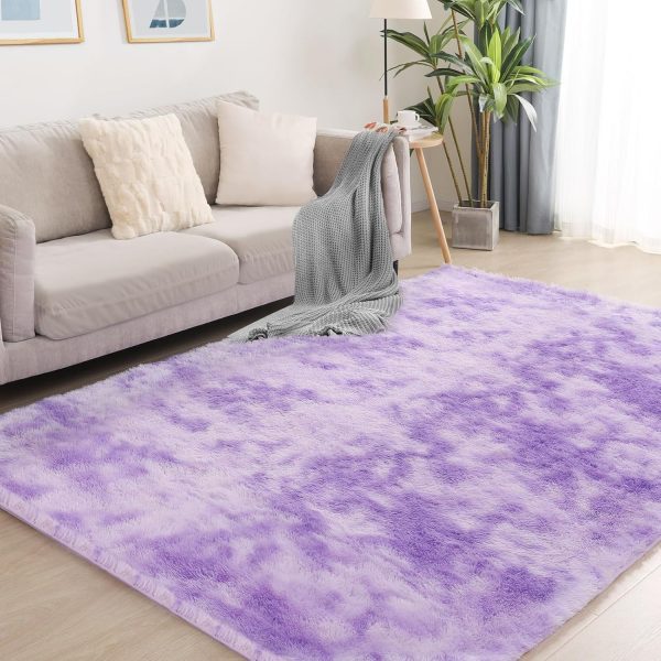 Fluffy Shag Area Rug, 4x6 Grey Rugs for Bedroom, Soft Plush Area Rugs for Living Room, Non-Slip Indoor Carpet for Nursery, Study Room, Dressing Room, Home Decor - Image 118