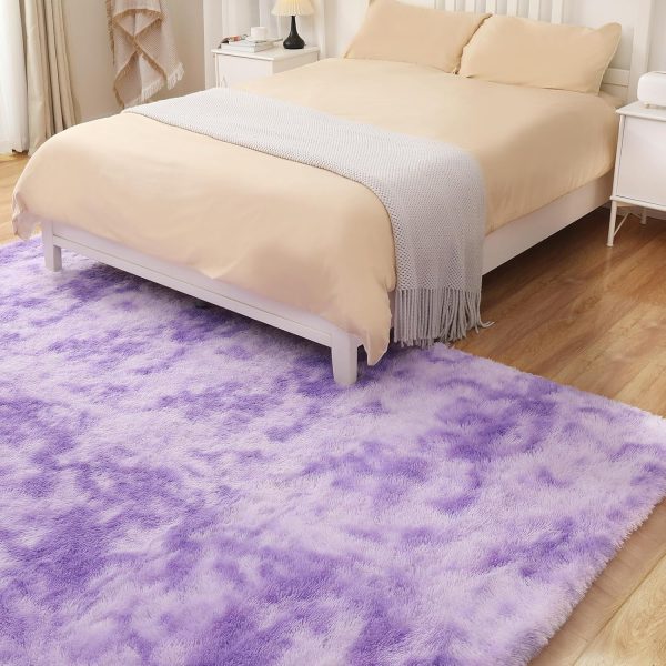 Fluffy Shag Area Rug, 4x6 Grey Rugs for Bedroom, Soft Plush Area Rugs for Living Room, Non-Slip Indoor Carpet for Nursery, Study Room, Dressing Room, Home Decor - Image 122