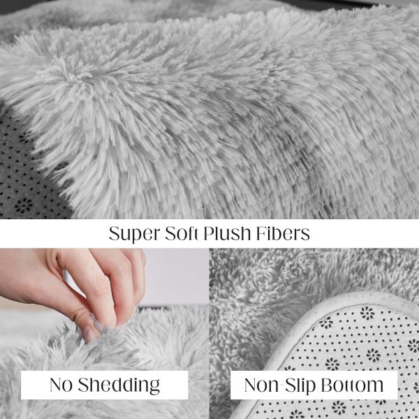 Fluffy Shag Area Rug, 4x6 Grey Rugs for Bedroom, Soft Plush Area Rugs for Living Room, Non-Slip Indoor Carpet for Nursery, Study Room, Dressing Room, Home Decor - Image 129