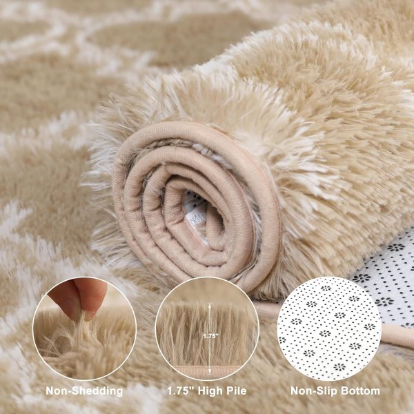 Plush Area Rug 4x6 Feet High Pile Rugs for Living Room, Ultra Soft Indoor Carpet for Bedroom, Kids Room, Playroom, Home Decor, Geometric, Light Grey/White - Image 38