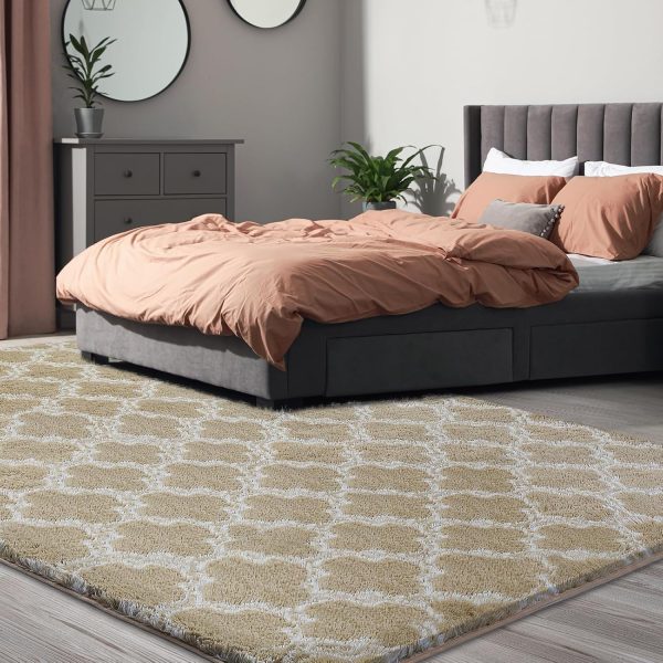 Plush Area Rug 4x6 Feet High Pile Rugs for Living Room, Ultra Soft Indoor Carpet for Bedroom, Kids Room, Playroom, Home Decor, Geometric, Light Grey/White - Image 42
