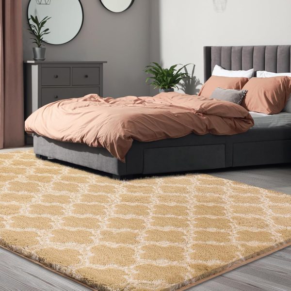 Plush Area Rug 4x6 Feet High Pile Rugs for Living Room, Ultra Soft Indoor Carpet for Bedroom, Kids Room, Playroom, Home Decor, Geometric, Light Grey/White - Image 53
