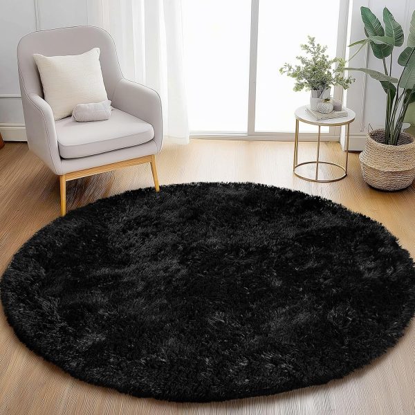 White Round Rug for Bedroom, 4x4 Fluffy Circle Area Rugs for Kids Room, Soft Shaggy Circular Carpet for Nursery Living Room, Non-Slip Home Decor Rug for Teen's Room - Image 28